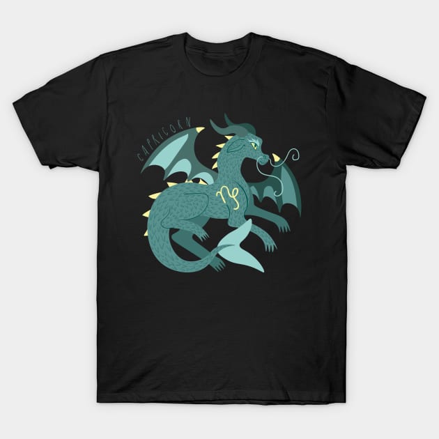 Capricorn Dragon T-Shirt by LexaStrong